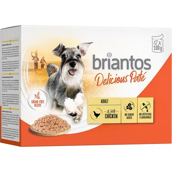 Krmivo pro psa 12x100g Briantos Delicious Paté - kuřecí
