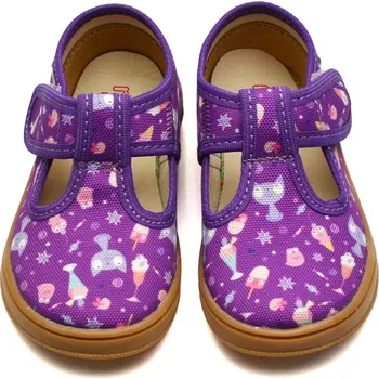 Chlapecké bačkory Barefoot plátěnky MILAMI BF1C ZAB94-08A fialkové Velikost: 34