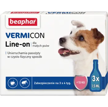 Antiparazitikum pro psa BEAPHAR Vermicon Line-On Dog S Kapky proti blechám a klíšťatům pro malé psy 3x1,5 ml