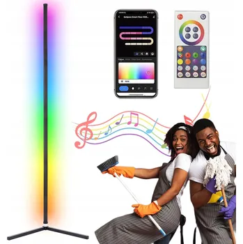 Stojací lampa STOJACÍ ROHOVÁ LAMPA RGB S HUDBOU 10W 120CM + DÁLKOVÝ OVLADAČ + APLIKACE