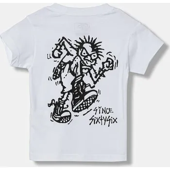 Chlapecké tričko Dětské bavlněné tričko Vans Stomper SS bílá barva, s potiskem, VN000Q02WHT1 00X, vel. 98