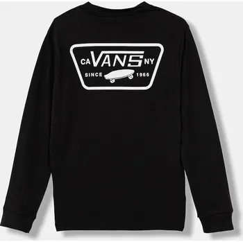 Pánské oblečení Bavlněné tričko s dlouhým rukávem Vans Full Patch Back LS VN000JCTBLK1 černá 99X, vel. 129-139.5