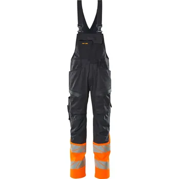 montérky MASCOT® Kalhoty s laclem a kolenními kapsami Černá modrá/hi-vis oranžová Velikost: 64