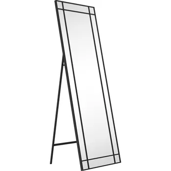 Zrcadlo Zrcadlo v černém rámu Malaga, univerzální k zavěšení/stojací