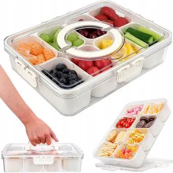 Svačinový box KRABIČKA NA KOŘENÍ BÍLÁ ODSTRANITELNÁ KRABIČKA S OBČERSTVENÍM A 8 PŘIHRÁDKAMI