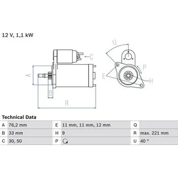 Startér BOSCH 0 986 016 290 Startér (0986016290)
