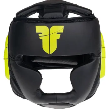 Chránič hlavy na box a bojový sport Přilba Fighter Sparring - černá/neon žlutá, JE1421PUBNY S/M