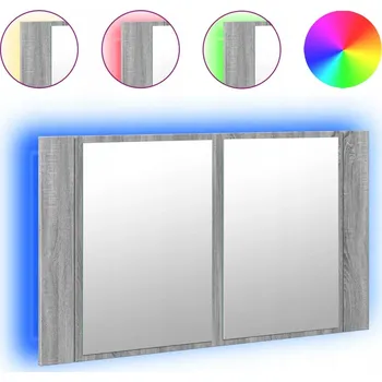 Zrcadlo Zrcadlo LED šedá dub sonoma 80x12x45 cm