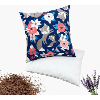 Polštář Dětský polštářek pro klidný spánek 2 v 1 Vzor: liščí rodinka tmavě modrá, Dárkové balení: ne