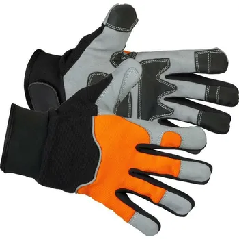 Pracovní oblečení Strend Pro Arvilo High Vision pracovné rukavice textil/koža s reflexnými prvkami, veľkosť 9/L
