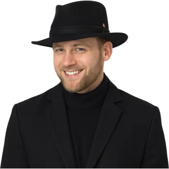 Klobouk Cestovní nemačkavý voděodolný černý klobouk Mayser - Doren Velikost: 61 cm (XL)