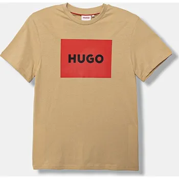Chlapecké oblečení Dětské bavlněné tričko HUGO G00572.162.174 béžová 80X, vel. 162