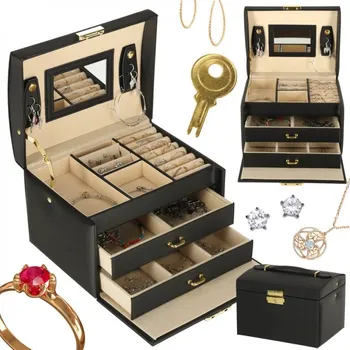 Šperkovnice Šperkovnice se zásuvkami černá