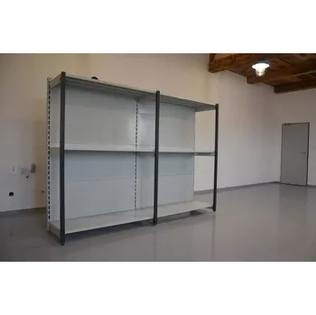 regál Regál jednostranný kovový – 190 × 250 × 59 cm – 3 police – se zády – barvený pozink – samonosný – vysoká nosnost – Linde