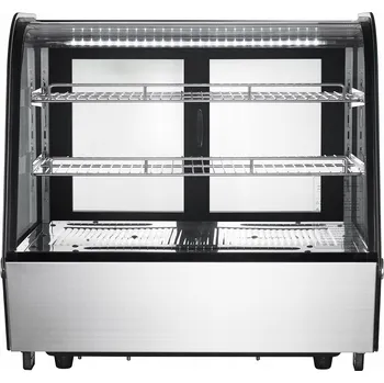 Vitrína na dorty 230W 115L, 2 patra, Nerezová Ocel a Tvrzené Sklo