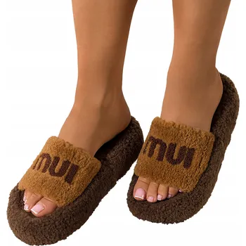 Dámské pantofle PANTOFLE Dámské Velbloudí Domácí POHODLNÉ Materiál Typu Beránek LEHKÉ vel. 39