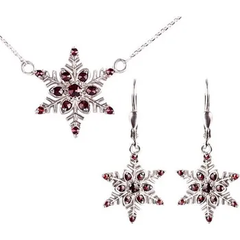 Souprava šperků granát souprava Set 256 (Set 256) povrchová úprava: zlacené