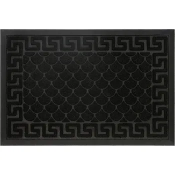 Rohožka VENKOVNÍ ČISTICÍ ZÓNA PŘED DVEŘE 80x120 CM GUMOVÁ VSTUPNÍ ROHOŽKA ČERNÁ VELKÁ