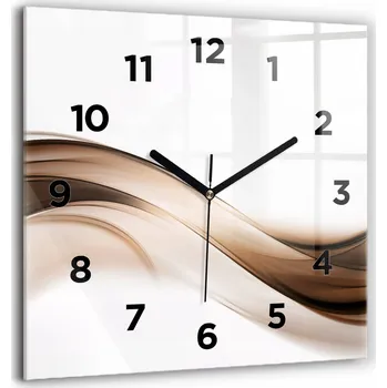 Hodiny Minimalistické skleněné nástěnné hodiny S Potiskem Abstrakce linie 60x60 cm