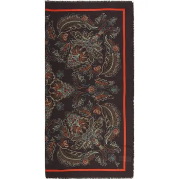 Kabelka Etro Dámský Šátek S Kašmírem, tmavě šedá / červená, one size