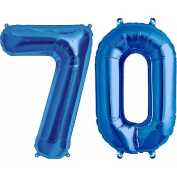 Balónek OBROVSKÝ BALÓNEK ČÍSLICE 70 MODRÝ BALÓNKY NAROZENINY 100 CM XL SEDMDESÁTKA