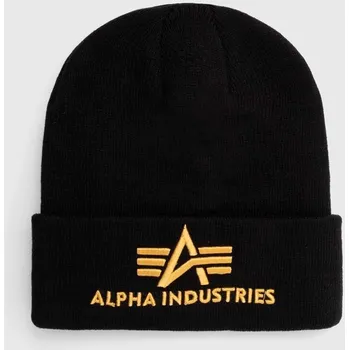 Čepice Čepice Alpha Industries 3D Beanie černá barva, z tenké pleteniny, 168910.583 99E, vel. ONE SIZE