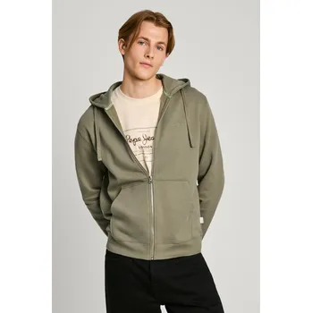 Pánská mikina Pepe Jeans Pánská mikina NEW JOE ZIP Barva: khaki zelená, Velikost: XL