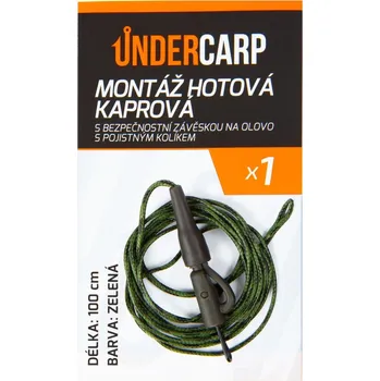 Hotový Návazec UnderCarp Kaprová montáž se safety klipem a pojistným kolíkem Zelená / 100c