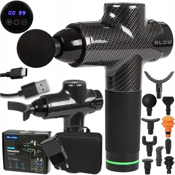 Masážní přístroj Masážní pistole na záda a tělo, masážní přístroj massage gun 200W, sada 10 nástavců