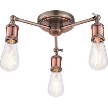 Bodové svítidlo Endon 76124 - Bodové svítidlo HAL 3xE27/10W/230V matný chrom/měděná