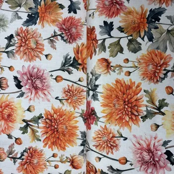 Tegatex Podzimní látka metráž – podzimní chryzantémy
