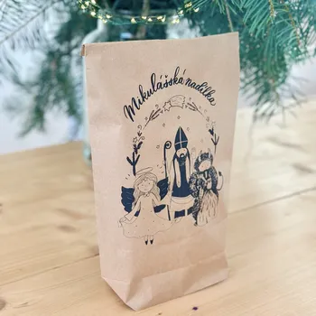 Vánoční dekorace Be Nice Přírodní Mikulášský sáček 5 ks