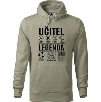 Pánská mikina Pánská mikina s potiskem Učitel legenda Velikost (muž): 2XL, Vyberte barvu: Světlá khaki