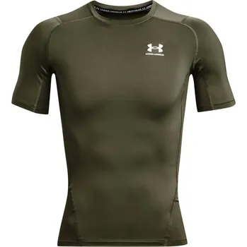 Pánské Tričko s krátkým rukávem UNDER ARMOUR UA HG ARMOUR COMP SS 1361518-390 – Olivová XXL