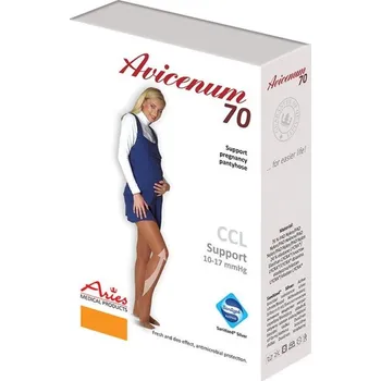 Těhotenské punčochy Těhotenské podpůrné punčochové kalhoty Aries 70 DEN tělová XL