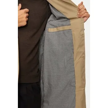 Pánský kabát Jack&Jones pánský kabát béžový klasický do půlky stehen 19 Series velikost M