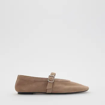 Dámské baleríny Reserved - Semišové baleríny - béžová - 343FF-80X - 343FF-80X-40