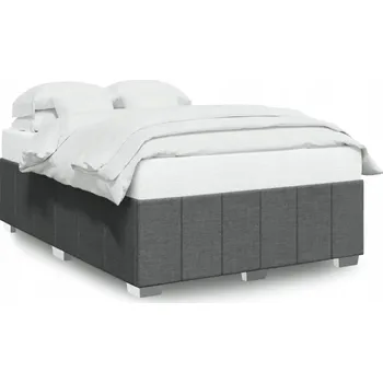 Postel Rám postele tmavě šedý 140x200 cm, polyester, borovicové dřevo