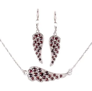 Souprava šperků granát souprava Set 258 (Set 258) povrchová úprava: rhodiované