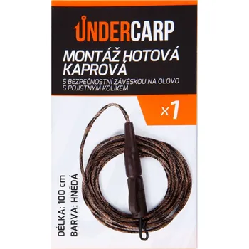Hotový Návazec UnderCarp kaprový s bezpečnostní závěskou na olovo s pojistným kolíkem hněd