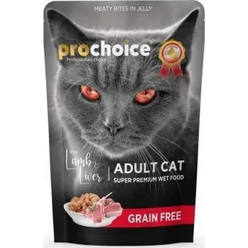 Krmivo pro kočku PROCHOICE krmivo pro kočky JEHNĚČÍ a Játra v Želé kapsička 85G