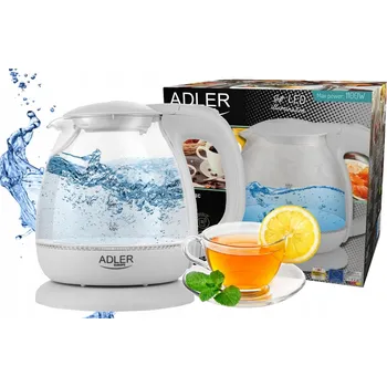 Rychlovarná konvice Rychlovarná konvice Adler Czajnik elektryczny bezprzewodowy 1L 1283G 1100 W 1 l průhledná