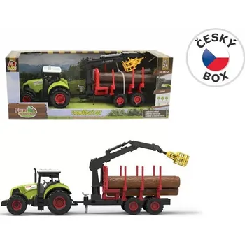 autíčko MaDe traktor s přívěsem a ramenem – zelený