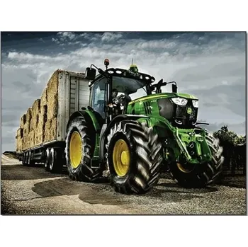 Obraz Diamantová mozaika Traktor s přívěsem 30x40 cm Kreativní diamanty