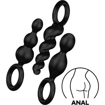 Sada análních kolíků SATISFYER BOOTY CALL 3 ks černé - s kupónem KUP15 cena 331 Kč + extra diskrétní expedice