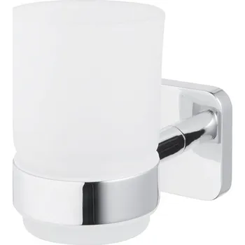 Závěsný skleněný kelímek do koupelny na kartáčky