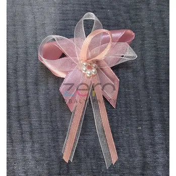 Svatební dekorace Vonička (vývazek) svatební - starorůžová s perlovým květem