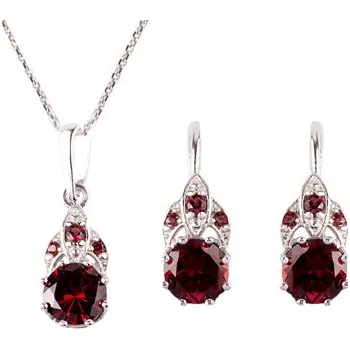 Souprava šperků granát souprava Set 254 (Set 254) povrchová úprava: zlacené