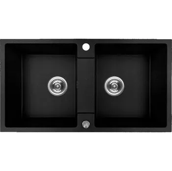 Granitový dřez Dřez granitový dvoudílný Kuchinox RAB černý