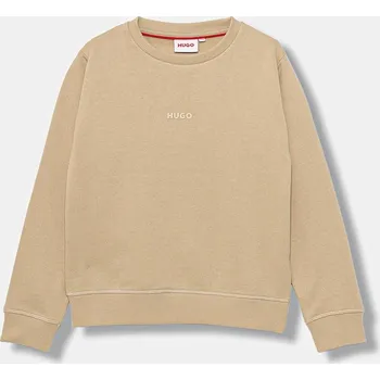 Chlapecká mikina Dětská mikina HUGO béžová barva, hladká, G00447 G00447.114.150 80X, vel. 150